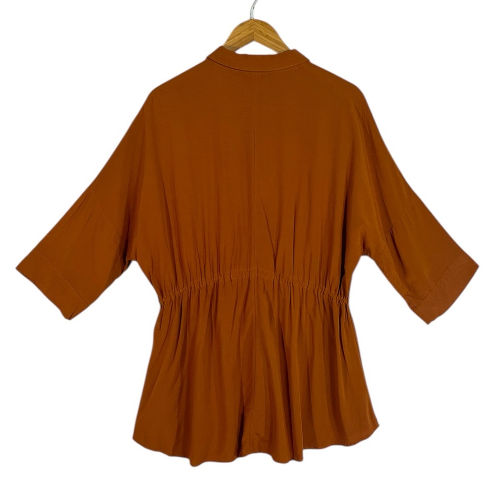 L Space Pacifica Tunic in Amber Size XS/S Loose Fit Button Front 100% Rayon - Picture 8 of 8